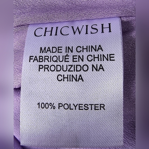 Chicwish Lavender Airy Button Up Shirt Fairy Dress with Feather Trim S NWT - Picture 6 of 14